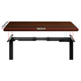 Artiss Standing Desk Motorised Dual Motor Walnut 140CM