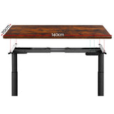 Artiss Standing Desk Motorised Electric Dual Motor Rustic Brown 140CM