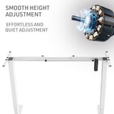 FORTIA Sit Stand Standing Desk, 120x60cm, 72-118cm Height Adjustable, 70kg Load, Black style/White Frame