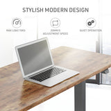Fortia Sit To Stand Up Standing Desk, 140x60cm, 72-118cm Electric Height Adjustable, 70kg Load, Oak Style/Black Frame