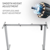 Fortia Sit To Stand Up Standing Desk, 120x60cm, 72-118cm Electric Height Adjustable, 70kg Load, White/Silver Frame
