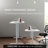 Fortia Sit To Stand Up Standing Desk, 150x70cm, 62-128cm Electric Height Adjustable, Dual Motor, 120kg Load, White Oak Style/Silver Frame