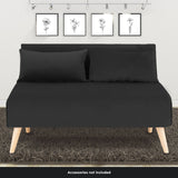 Sarantino 2-Seater Adjustable Sofa Bed Lounge Faux Velvet - Black