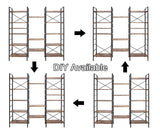 YES4HOMES Industrial Shelf Bookshelf, Vintage Wood and Metal Bookcase Furniture for Home & Office