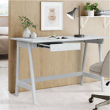 Mindil Office Desk Student Study Table Solid Wooden Timber Frame - White