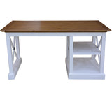 Beechworth Study Computer Desk 150cm Office Executive Table Pine Wood - Grey