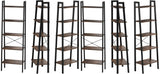 VASAGLE 5 Tiers A-shaped Ladder Storage Shelf Rustic Brown