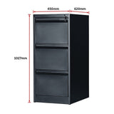 3-Drawer Shelf Office Gym Filing Storage Locker Cabinet