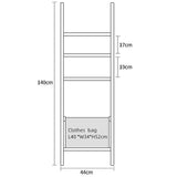 Wall Leaning Ladder Shelf with Laundry Basket Clothes Hamper Bath Towel Rack