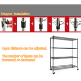 Modular Wire Storage Shelf 1500 x 600 x 1800mm Steel Shelving