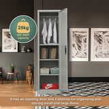Single-Door Metal Tall Cabinet Shelf Storage for Home Office Gym