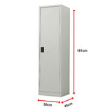 Single-Door Metal Tall Cabinet Shelf Storage for Home Office Gym